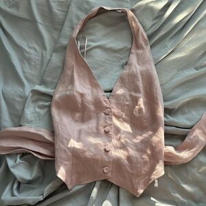 Nicholas Pink Halter Open Back Vest